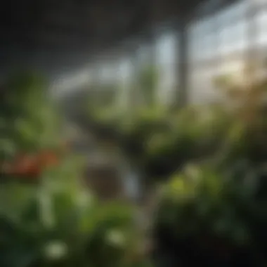 Thriving Plants in Ebb and Flow System Healthy plants thriving in an ebb and flow hydroponic setup