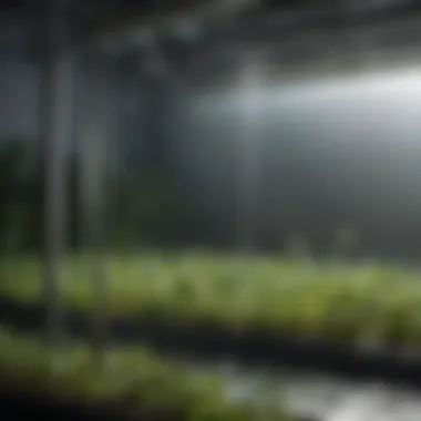 Circulating Nutrient Solution in Hydroponics Nutrient solution being circulated in an ebb and flow system