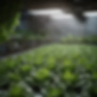 Leafy Greens in Hydroponics Vibrant leafy greens thriving in a hydroponic system