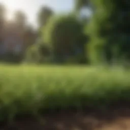 Lush green lawn flourishing under optimal seeding conditions