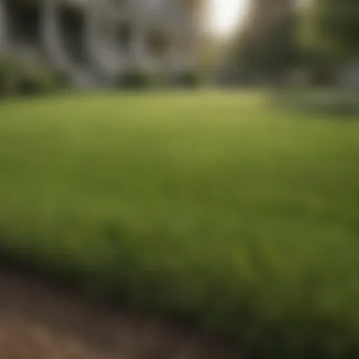 Lush bluegrass lawn with fescue overseeding