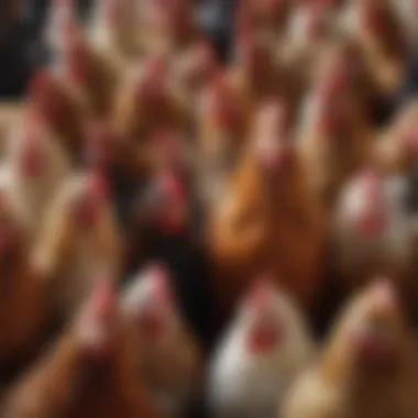 A Showcase of Poultry Diversity Diverse poultry breeds showcasing unique colors and feather patterns