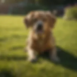 Lush green lawn affected by dog urine