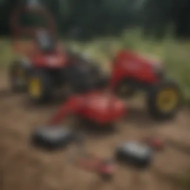 Essential Maintenance Tools for PTO Bush Hogs Maintenance tools laid out for PTO bush hog upkeep