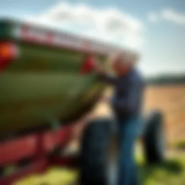 PTO Manure Spreader Maintenance Check Maintenance check on a PTO manure spreader