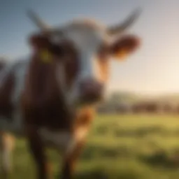 Diverse cattle breeds in a pasture