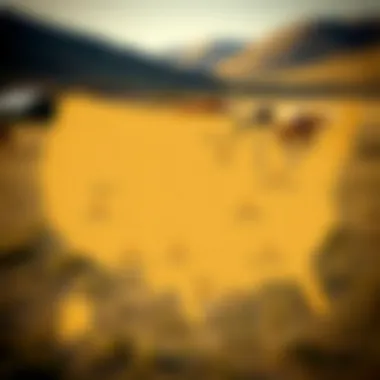 Ranch Locations Overview Map with highlighted ranch locations for potential buyers