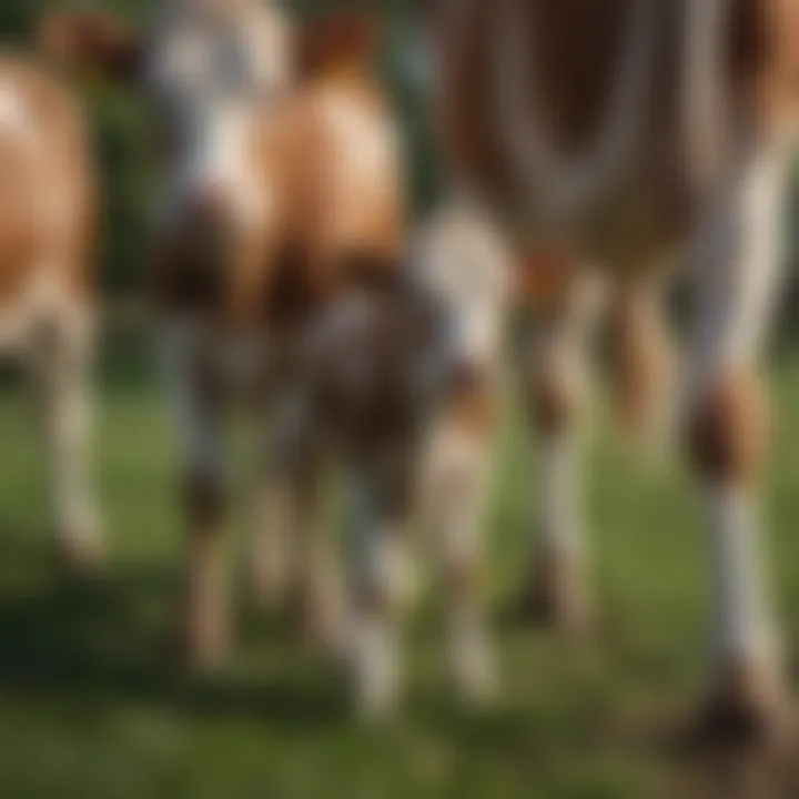 Healthy calves thriving on feed