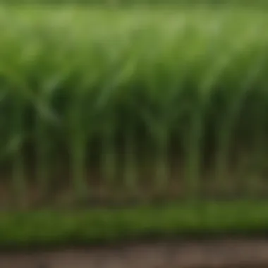 Close-up of zoysia grass showcasing healthy growth