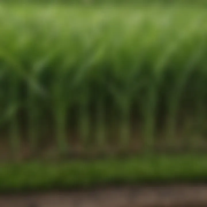 Close-up of zoysia grass showcasing healthy growth