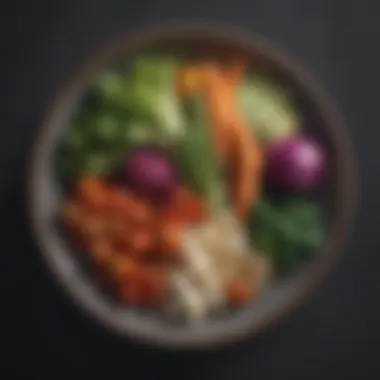 Balanced Vegetable Plate Illustration of a balanced plate filled with different types of vegetables.