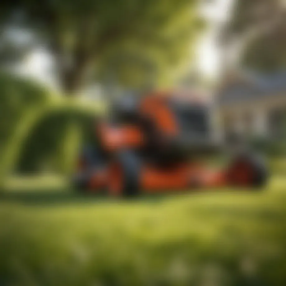 A high-quality lawn mower on a well-maintained lawn