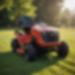 Front view of Snapper NXT riding mower showcasing its sleek design