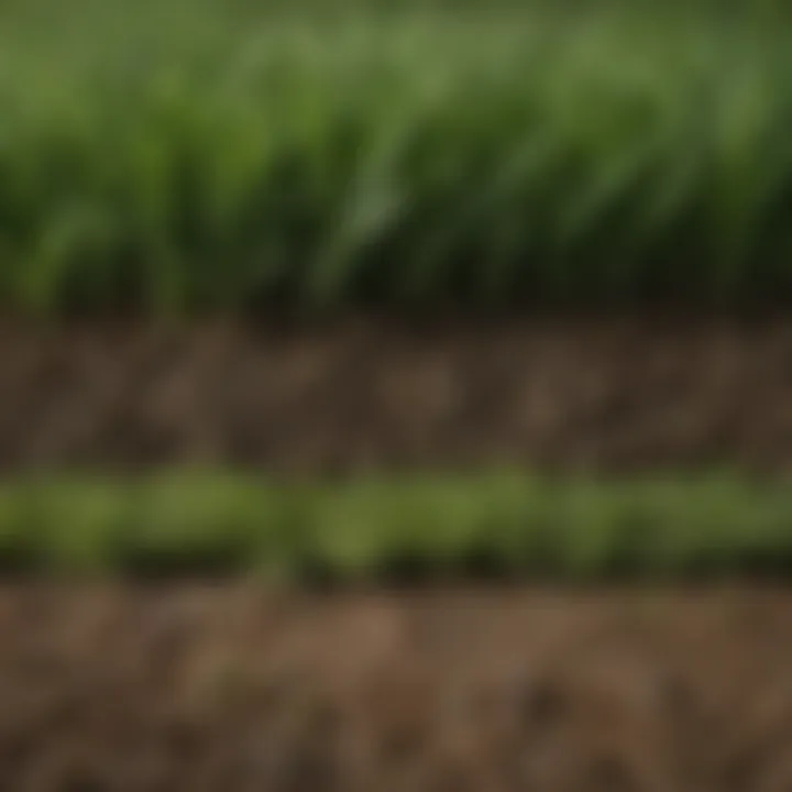 Close-up view of different sod types suitable for Houston's climate.