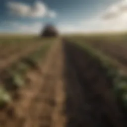 A lush agricultural field demonstrating the impact of soil pesticides on crop health.