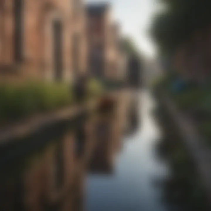 Community members cleaning a drainage canal