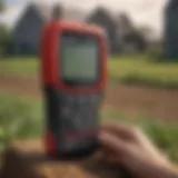 Illustration of Speedrite Digital Fault Finder in use on a farm