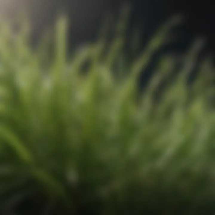 Close-up of St. Augustine grass blades showcasing texture.