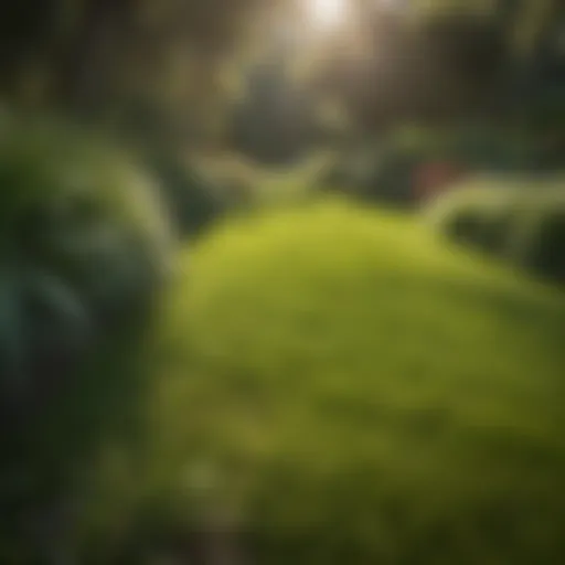 Vibrant St. Augustine grass sod in a lush garden