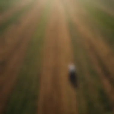 Diverse Agricultural Landscape Aerial view of vast agricultural fields showcasing crop diversity