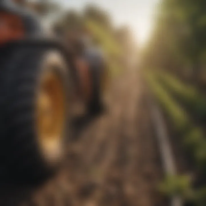 Close-up of innovative agricultural technology in use on a farm