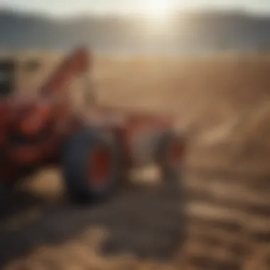 Stone picker in a large agricultural field