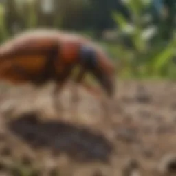 A close-up of beneficial insects in an organic garden