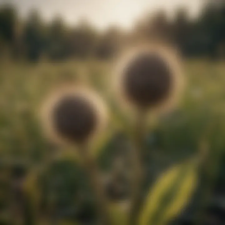 Teasel plants thriving in a natural habitat demonstrating ecological importance