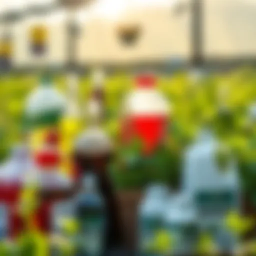 Diverse Liquid Fertilizers An array of liquid fertilizers in various containers