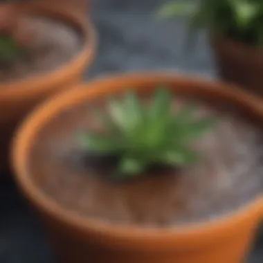 Close-up of a plastic pot with saucer showcasing drainage features