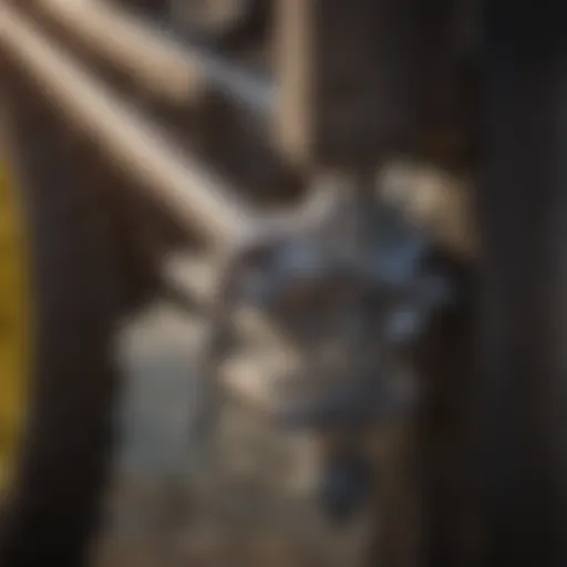 Detailed view of a front three point hitch mechanism