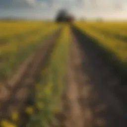 Close up of a field affected by neonicotinoid pesticides