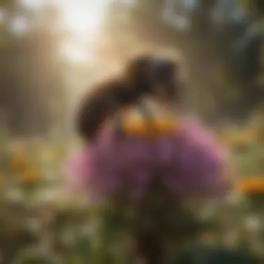 A vibrant landscape filled with diverse flowering plants, illustrating the necessity of bees for biodiversity.