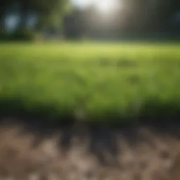 Freshly seeded lawn with vibrant green grass