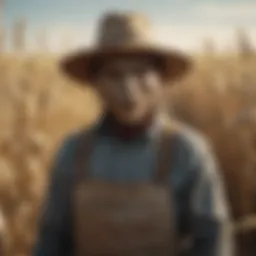 Traditional scarecrow in a cornfield