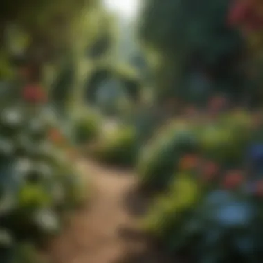 A lush garden showcasing thriving plants due to insect pollination