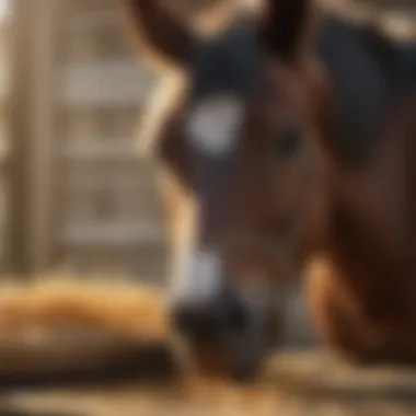Healthy Miniature Horse at Meal Time Healthy miniature horse enjoying meal from a hay net