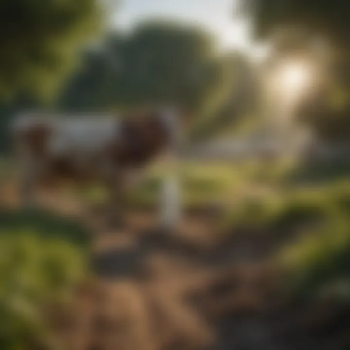 Sustainable farming practices depicted through a vibrant dairy farm landscape