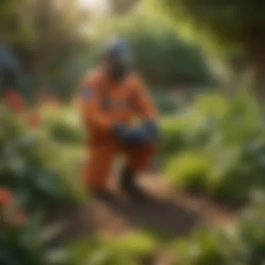 Eco-Friendly Pest Control in a Flourishing Garden A thriving garden treated with eco-friendly pest control