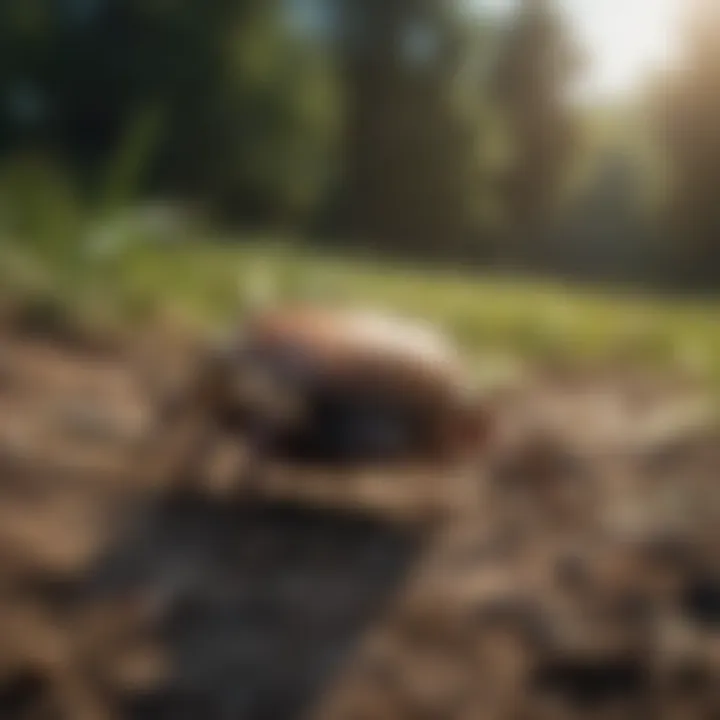 Illustration of a tick collar in an outdoor setting