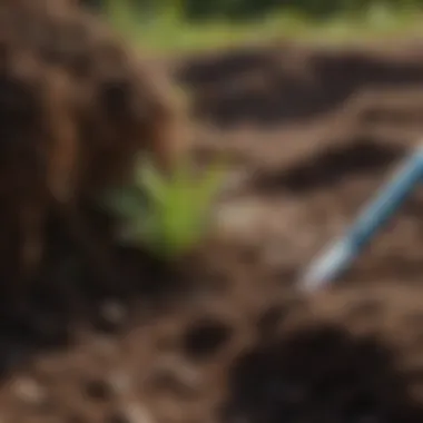 Close-up of soil testing kit