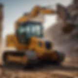 Track loader operating on construction site