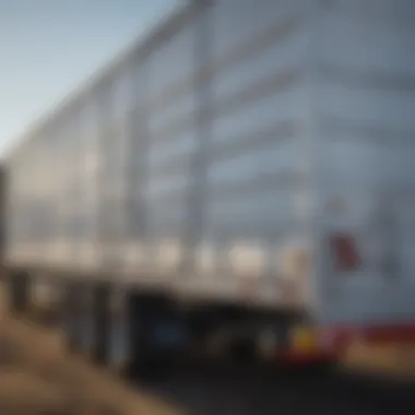 Detailed view of a livestock trailer showcasing its features