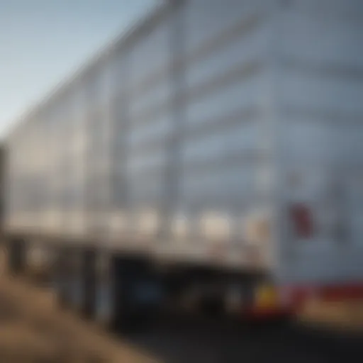 Detailed view of a livestock trailer showcasing its features