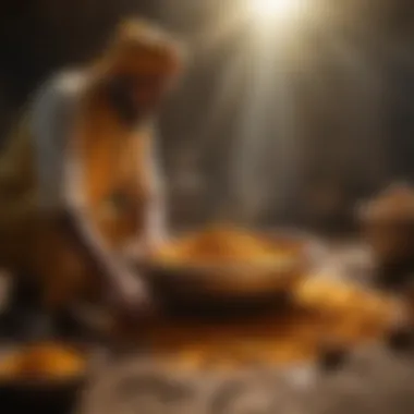 Traditional Techniques of Turmeric Oil Extraction Traditional turmeric oil extraction methods showcasing natural ingredients.