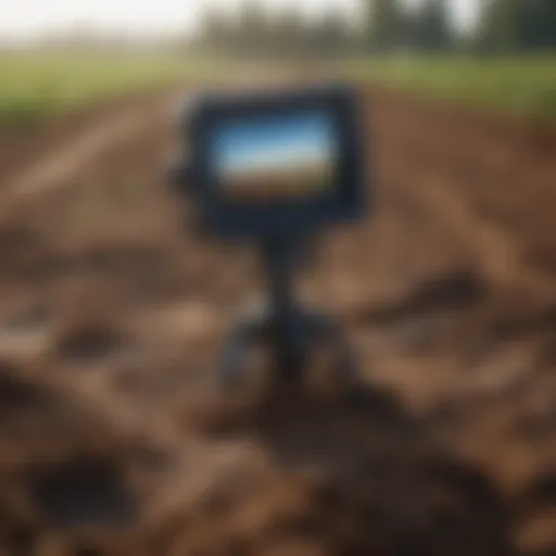 Aqua sensor monitoring moisture levels in soil