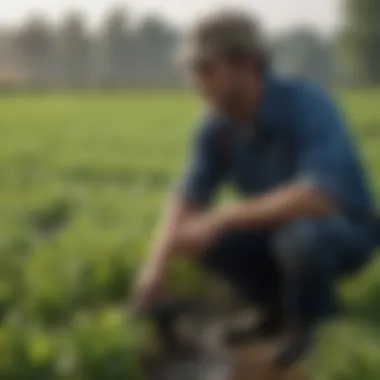 Utilizing Aqua Sensors in Agricultural Practices Farmer using aqua sensors in a field
