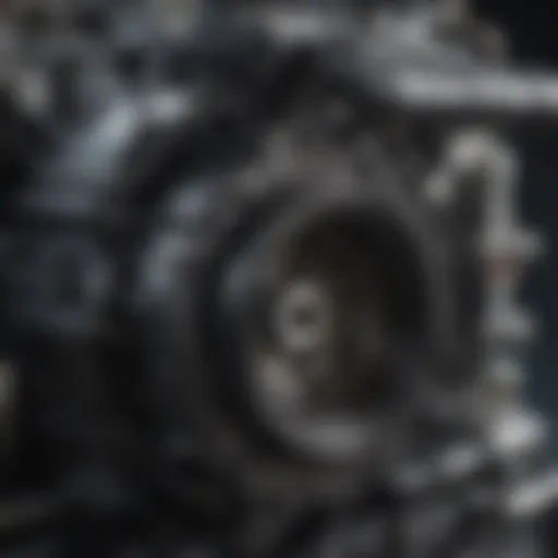 Close-up of a Black Max mower engine showing various replacement parts