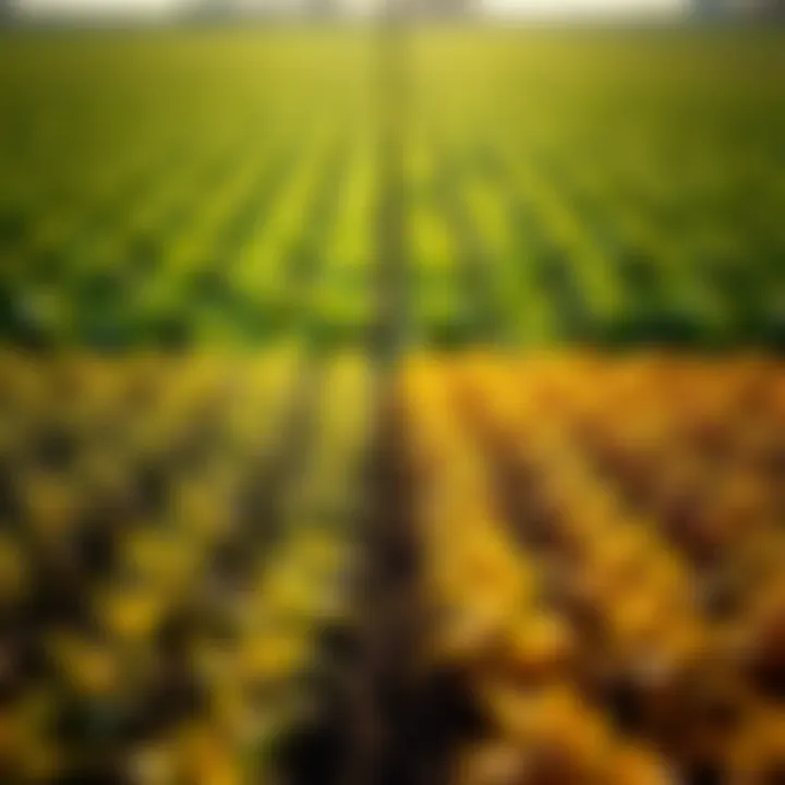 Impact on Crop Yields Illustration of crop yields before and after chemical seed treatment