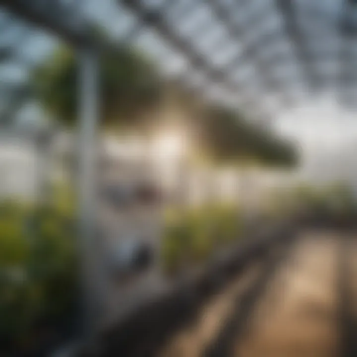 An illustration of temperature control in a greenhouse using water chillers.